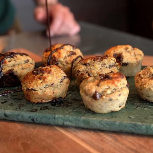 Sunde bananmuffins med chokolade
