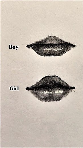 boy Vs girl 👄 lips drawing tutorial #drawing #tutorial #art #lips #shorts