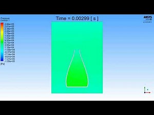 Ansys Fluent: Opening A Pressurized Bottle: Pressure Field Animation