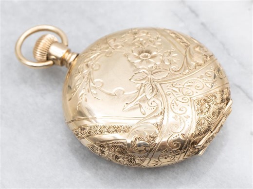 Floral Engraved Elgin 14K Gold Hunters Case Antique Pocket Watch, 1894 - Etsy