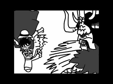Luffy falls off Onigashima with SOUND - Pencil2D Animation