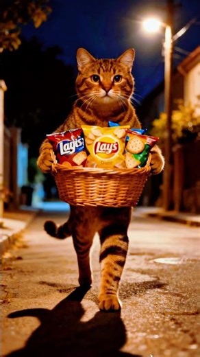 Brown Tabby Cat Goes to K-Mart Lays, Biscuits & Movie Night