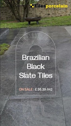 🖤 Elevate Your Space with Luxurious Brazilian Black Slate Tiles #porcelaintiles #floortiles