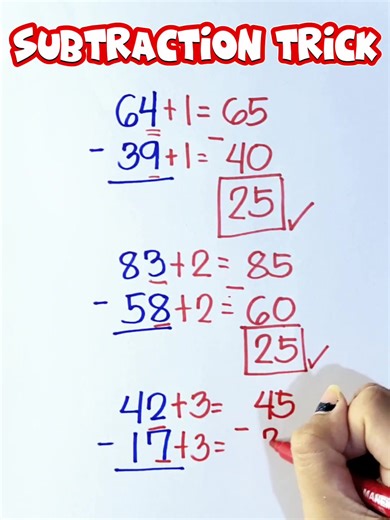 1.2K views · 173 reactions | SUBTRACTION TRICK‼️ #MATH #maths #math #mathteachergon #TeacherGon #mathematics #mathreview #mathtricks #mathtutorials #mathtutorial #mathtutor | Math Tutorials | Facebook