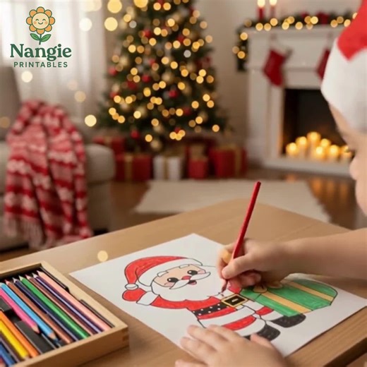 Kawaii Christmas Coloring Pages for Kids | Cute Chibi Santa, Reindeer & Snowman Printable PDF Coloring Book for Preschool - Instant Download - Etsy