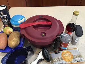 How to make Easy and Fast Lentil Sloppy Joes in the Tupperware Pressure cooker