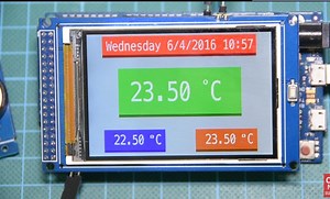 Arduino Real Time Clock and temperature Monitor using the DS3231 RTC and 3.2" Color TFT display - Electronics-Lab