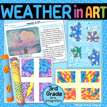 WEATHER in ART – Pointillism Art Project, Color Theory, STEAM Art Activities