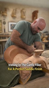 Ironing in the cantle filler for a perfect saddle finish