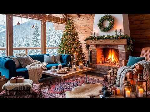Mellow Christmas Fireplace ❄️ Soft Melodies 🔥 Soothing Ambience