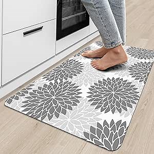 MAYHMYO Floor Mat Entrance Doormat Indoor Grey White Front Door Entry Abstract Water Absorbing Dirt Trapper Back Mat Indoor Microfiber Thin Non Slip Kitchen Rugs 23"x35", Gray