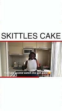 Skittles Cake Recipe: Creating a Colorful Dessert Rainbow 🌈 #Skittles #CakeMagic