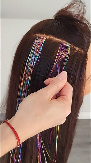 How to Secure Clip-In Hair Tinsel Extensions — Easy Tutorial #clipinhairextensions #hairtinsel