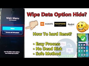 Wipe Data Option Hide Fix Xiaomi Phone | Redmi Phone hard Reset Option not show