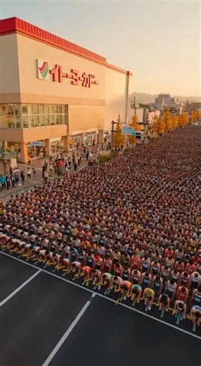 イトーヨーカ堂の前からスタートする世界陸上842m×4リレー決勝。