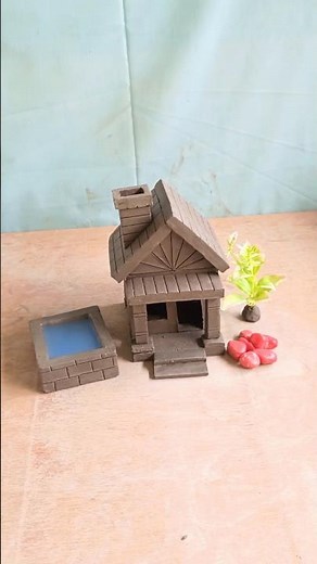 Making the Perfect Mini Clay Poolside Villa 💧✨ #clayhouse #mudhouse #craft