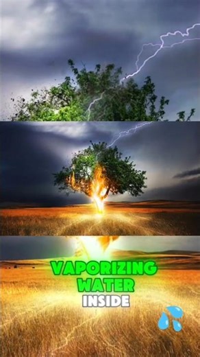 What Happens If Lightning Strikes a Tree? #shortvideo #facts #naturelovers