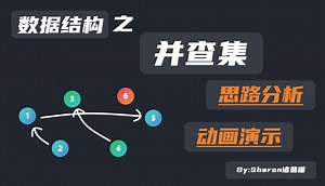 【C  】六分钟，并查集_思路分析_动画演示