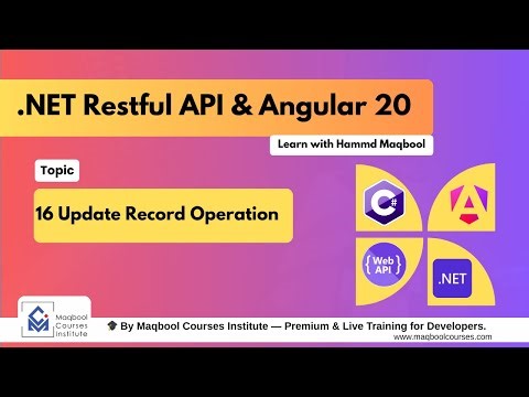 16 Update Record Operation in WEB API .NET