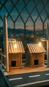 DIY Mini Village with Power Lines || School Projects #diy #craftideas #schoolproject #tinyhouse