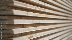 Industrial equipment for the production of laminate. Furniture factory production line. Laminated flooring.The factory for the production of laminate.