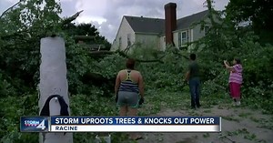 Straight-line winds cause extensive tree damage in Racine neighborhood