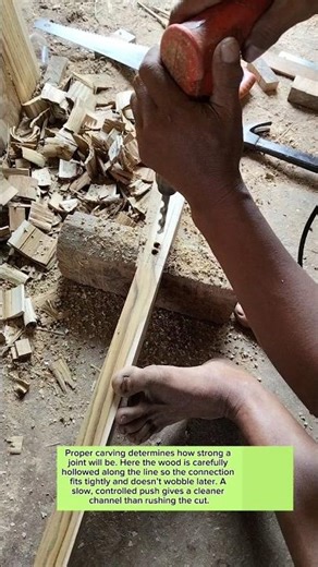 Clean Mortise Groove Technique Using a Chisel Simple but Precise Woodworking #carpentry #woodworking