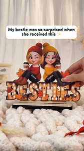 Fall isn’t complete without your best friend by your side—and this charming wooden plaque captures that! Picture two besties cozied up on a Texas porch, autumn leaves swirling, brought to life with marquee-style lighting and impeccable detail. Personalize it with your names to make this rustic stand-alone plaque your new shelf star—or gift it for a heartfelt forever-fall décor piece. Order here ❤️ https://trendingcustom.com/7982547 | Personalized Family Gifts