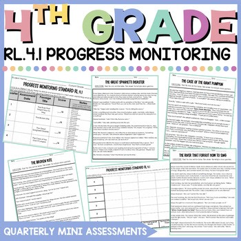 4th Grade Inferences/Text Evidence Quarterly Reading Assessments & Tracking