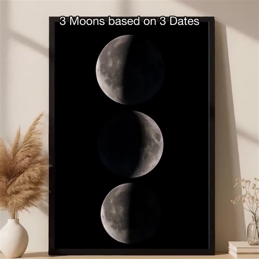 Custom Moon Phase Print • Personalized 3 Moons Based on Your Dates • Mothers Day Gift Lunar Phase Gift • Anniversary • Wedding • Birthday - Etsy
