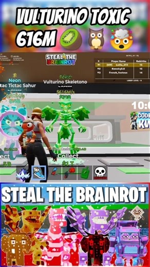 VULTURINO Toxic 616M STEAL THE BRAINROT🍏#shorts #fortnite #stealabrainrot #brainrot #adminabuse