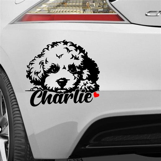 Dog Name Custom Text Toy Poodle Toy Poodle Sticker Dog Sticker Car Camper Laptop Wall Decal Sticker Color & Size Selectable - Etsy