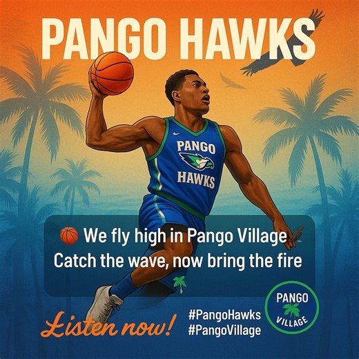 🏀 Wings Up, Pango Fam! 🦅 Hey Pango Village – we've got the ultimate hype track to fuel our Hawks' fire on the court! Introducing "Fly High, Pango Hawks" – our brand-new anthem celebrating our squad's grit, glory, and that unbeatable village spirit. Perfect for chanting at games, BBQs, or anytime you need to feel the rush! Blast this bad boy and let's make the stands shake: Chorus Snippet: Oh, Pango Hawks, fly high, fly high! Soarin' on the court, touchin' clouds tonight. Defense like a storm, 