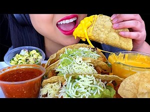 ASMR CHEESY Crunchy Tacos (Eating Sounds) No Talking Eating Show