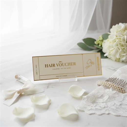 Bridesmaid Dress Voucher Card Design Gold Foil Wedding Bridal Party Certificate Proposal Custom Bride - Etsy