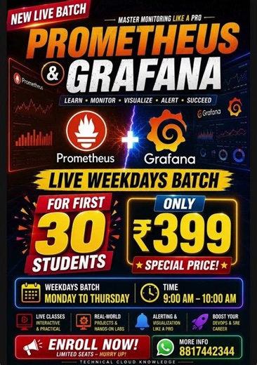 Prometheus & Grafana Master Class 🔥Complete Monitoring & Alerting Course | Live Weekdays Batch 2026