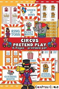 Circus Pretend Play Printable: Carnival Learning Activities (PDF) - Etsy