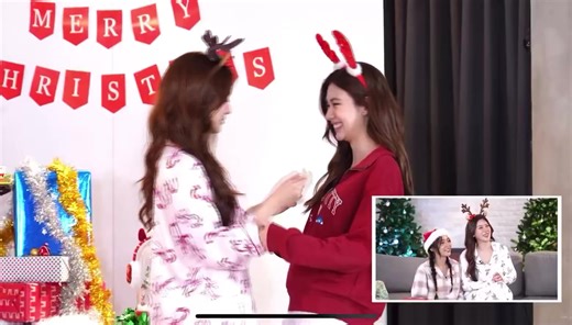 Lenamiu recreating the Oombam scene from Fulfil Series Pilot Lena: Pick what you want to eat. I'll let you choose. Miu: I can eat anything. Lena: Hmm, hotpot? Miu: No, I just washed my hair. It smells good. Lena: Then BBQ? Miu: No, I just had that yesterday. Lena: Brown fried rice. Miu: I'm sick of it. I eat brown fried rice every day. Lena: You're easy to please? You can eat anything? Miu: Okay then 🙄 LENAMIU MERRY XMAS HNY #NewYearPajamaParty | Thera Schuett