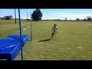 high jump technique 10-11 year old girl slow motion