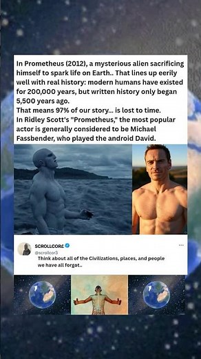 #prometheus (2012),a mysterious alien sacrificing himself to create life #edit #shorts