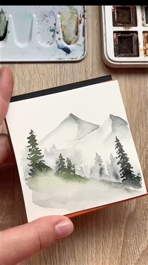Misty Mountains with Just 2 Colors | Watercolor Tutorial