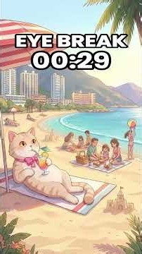 1 Minute Relaxation Break 🏖️ Tropical Bossa Nova | Quick Unwind Timer | Lofi Cat