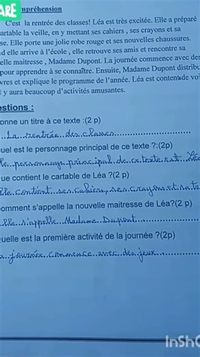 Contrôle n 1 | les capucines CE2 | texte et compréhension #francais #apprends