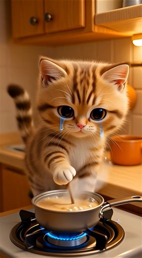 poor cat eating food #cartoon #usaanimation