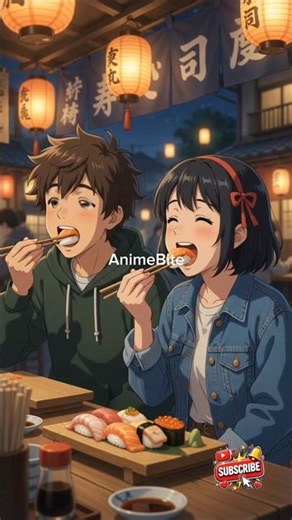 Cozy Anime Sushi Date at a Japanese Yatai #animefood #asmr