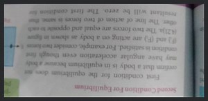 Second Condition For EquilibriumFirst condition for the equili... | Filo