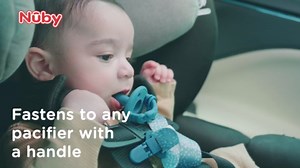 Nuby Pacifinder Baby Pacifier Clip - (2-Pack) - Pacifier Holder Clip with Convenient Hook Loop - Flowers and Polka Dots