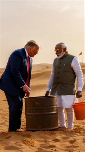 wait for end 😂World Leaders Desert Chaos 😂 | Trump Modi Funny AI Meme #shorts#funnyai #trump #modi