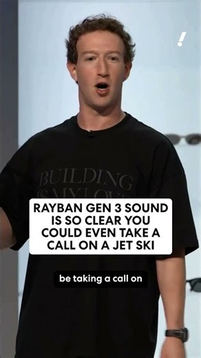 Zuckerberg says you could take a call on a jet ski with the new Ray-Ban Meta Gen 3. 😂
