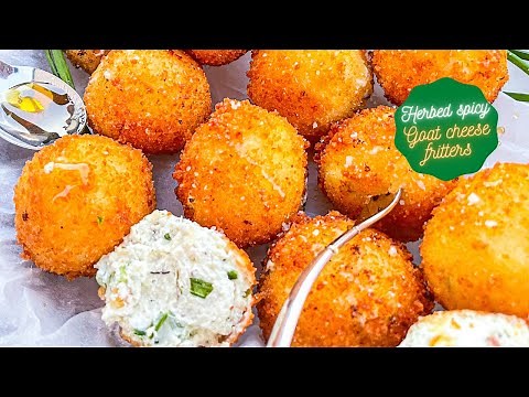 Herbed Spicy Goat Cheese Fritters-Delicious appetizer for cheese lovers. Perfect recipe for parties!